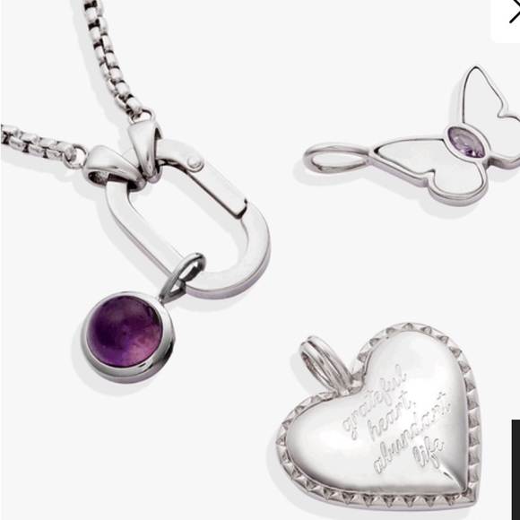 Alex + Ani - NWT - Heart Trio Charm Necklace. Interchangeable - Picture 2 of 7